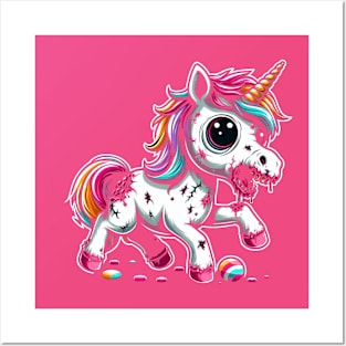 Zombie Unicorn Fantasy Art unocorns lover cute and scary Posters and Art